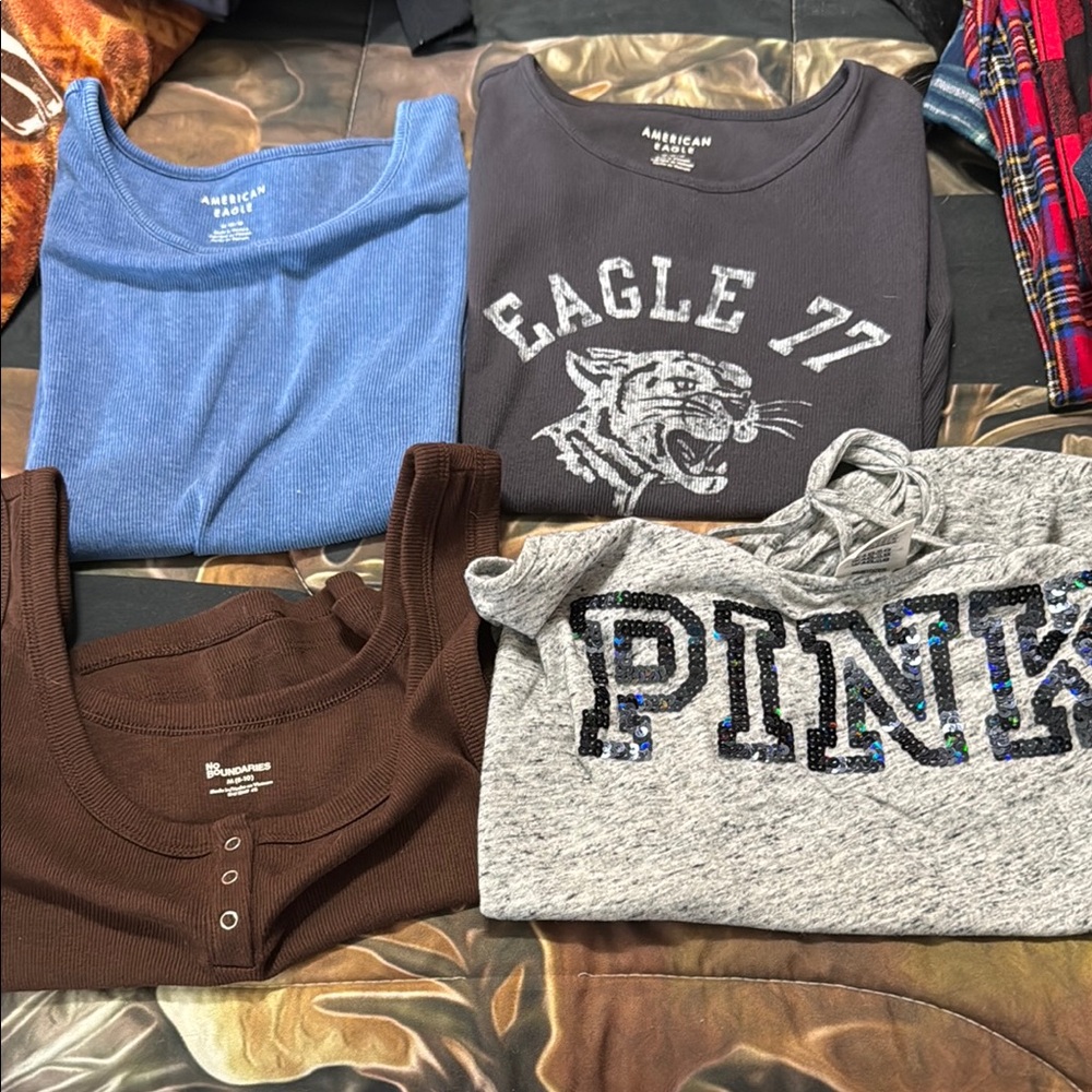 American Eagle Outfitters  Tees - Blue, Gray, Brown
